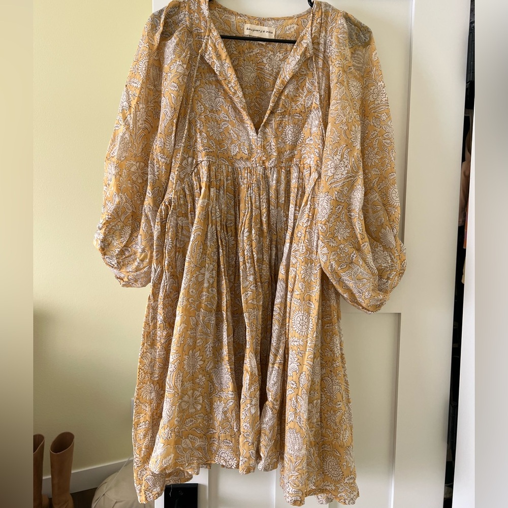 Daughters of India patterned yellow dress